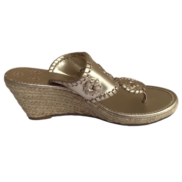Jack Rogers Metallic Gold Wedge Sandals - Picture 5 of 8